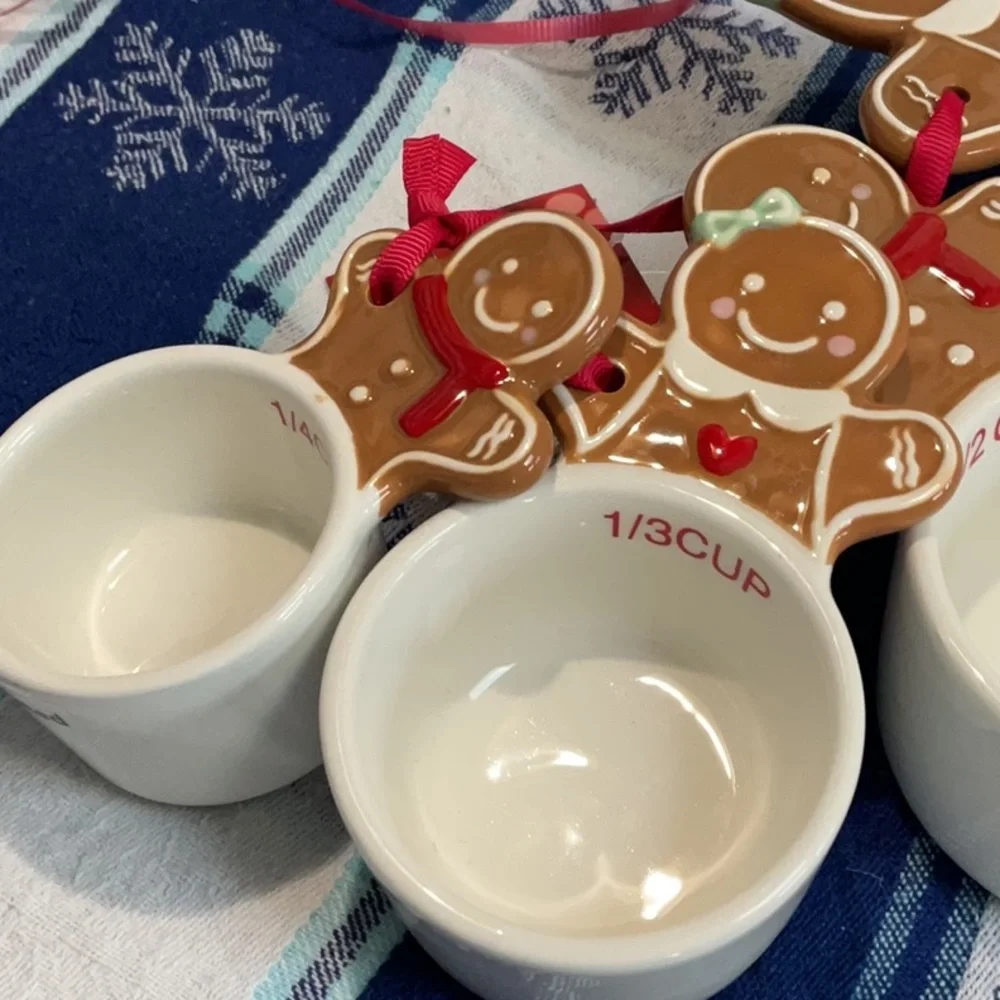 Gingerbread Man ceramic Measuring Cups. St. Nicholas Square.